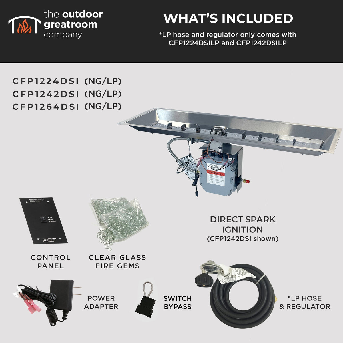 The Outdoor GreatRoom Crystal Fire Plus Linear Gas Burner - view 6