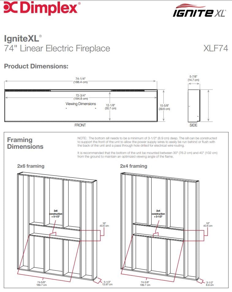 Dimplex IgniteXL 74-Inch Linear Indoor/Outdoor Built-In Electric Fireplace - XLF74 - view 10