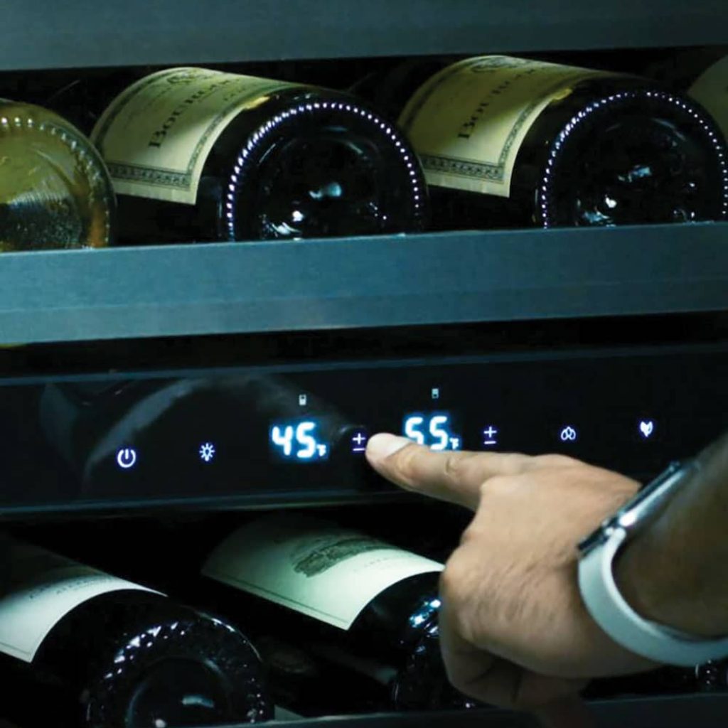 XO 24 Inch Designer Black Glass Indoor Dual Zone Wine Cooler Refrigeration - view 5