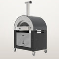 Alfa Classico 4 Pizze 43-Inch Gas Pizza Oven on Wrinkle Black Oven Base - Ardesia Grey