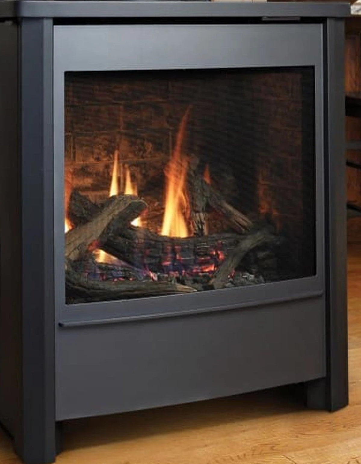 Kingsman Door Front and Vent Lid, Charcoal with Flat Black Posts and Safety Screen for FDV451 (F450FBL)