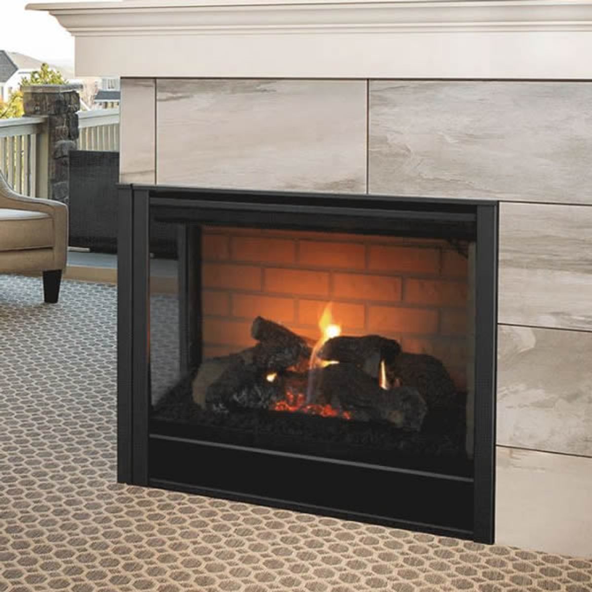 Majestic Corner 36" Right-Corner Direct Vent Gas Fireplace (RCOR-DV36IN)