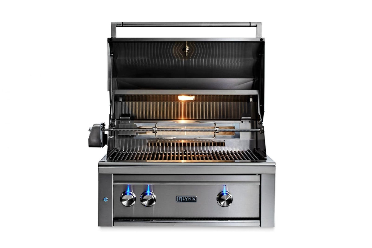Lynx 30” Professional Built in Grill with 1 Trident Infrared Burner and 1 Ceramic Burner and Rotisserie (L30TR) – view 3