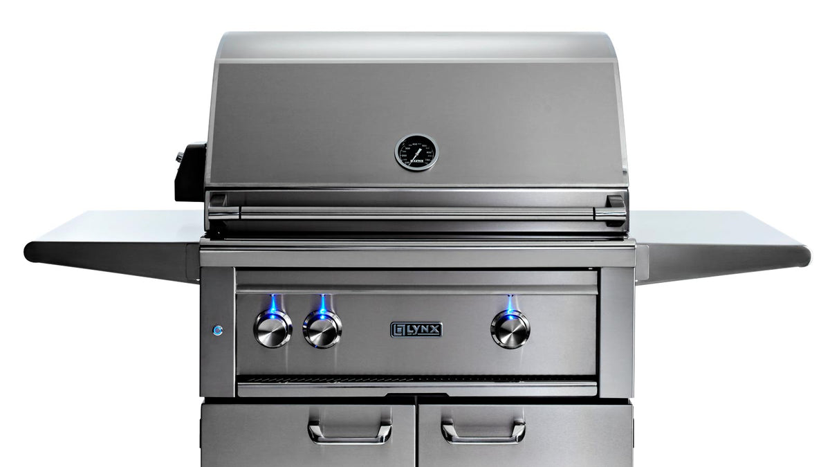 Lynx 30” Professional Freestanding Grill with 1 Trident Infrared Burner and 1 Ceramic Burner and Rotisserie (L30TRF)