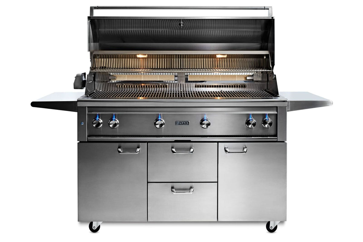 Lynx 54” Professional Freestanding grill with 1 trident infrared burner and 3 ceramic burners and rotisserie (L54TRF) – view 3
