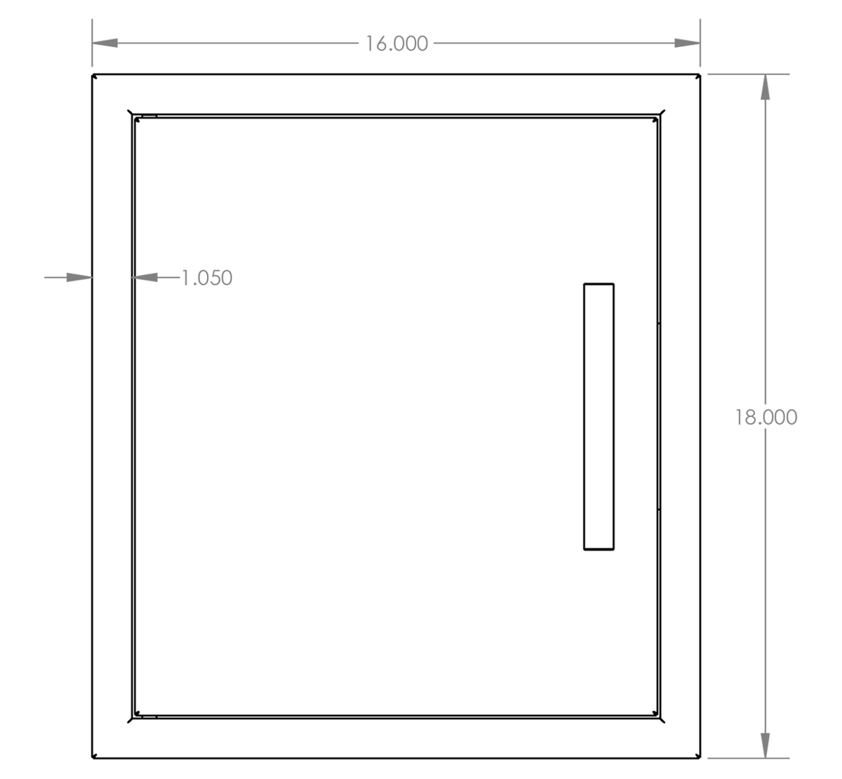 Summerset 16" X 18" Vertical Access Door With Hidden Hinge (Reversible Door) – view 3