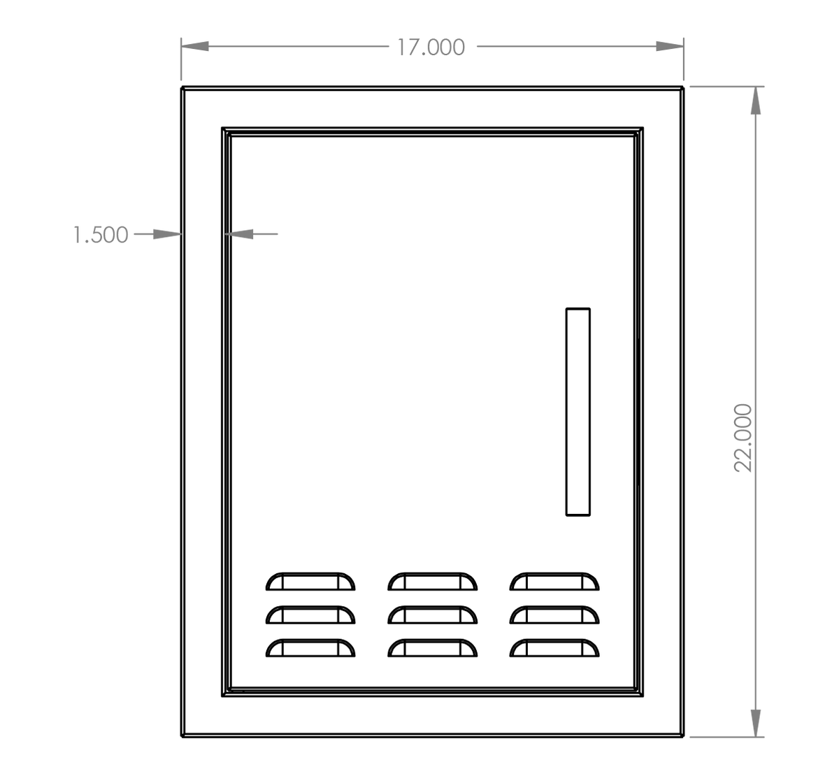 Summerset 18" X 22" Vented Vertical Access Door With Hidden Hinge - Left Side Opening – view 2