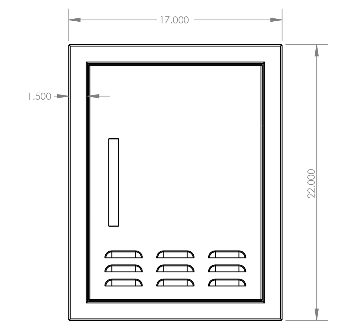 Summerset 18" X 22" Vented Vertical Access Door With Hidden Hinge - Right Side Opening – view 2