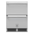 Hestan 24-Inch 5.2 Cu. Ft. Outdoor Rated Refrigerator and Freezer Drawer with Lock