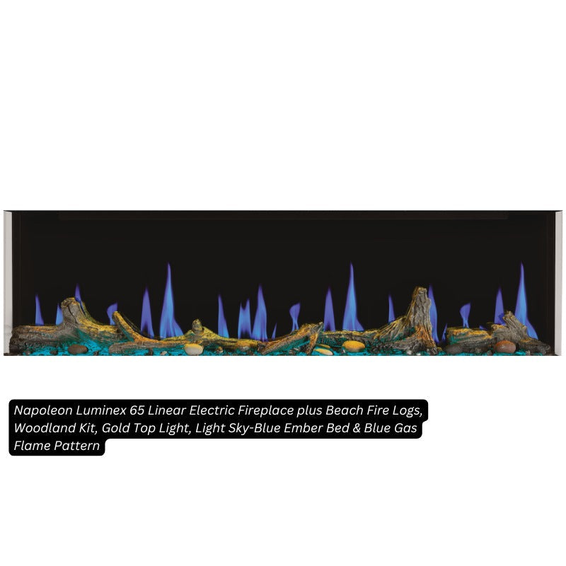 Napoleon Luminex 65" Linear Electric Fireplace | NEFL65LCD-3SV - view 24