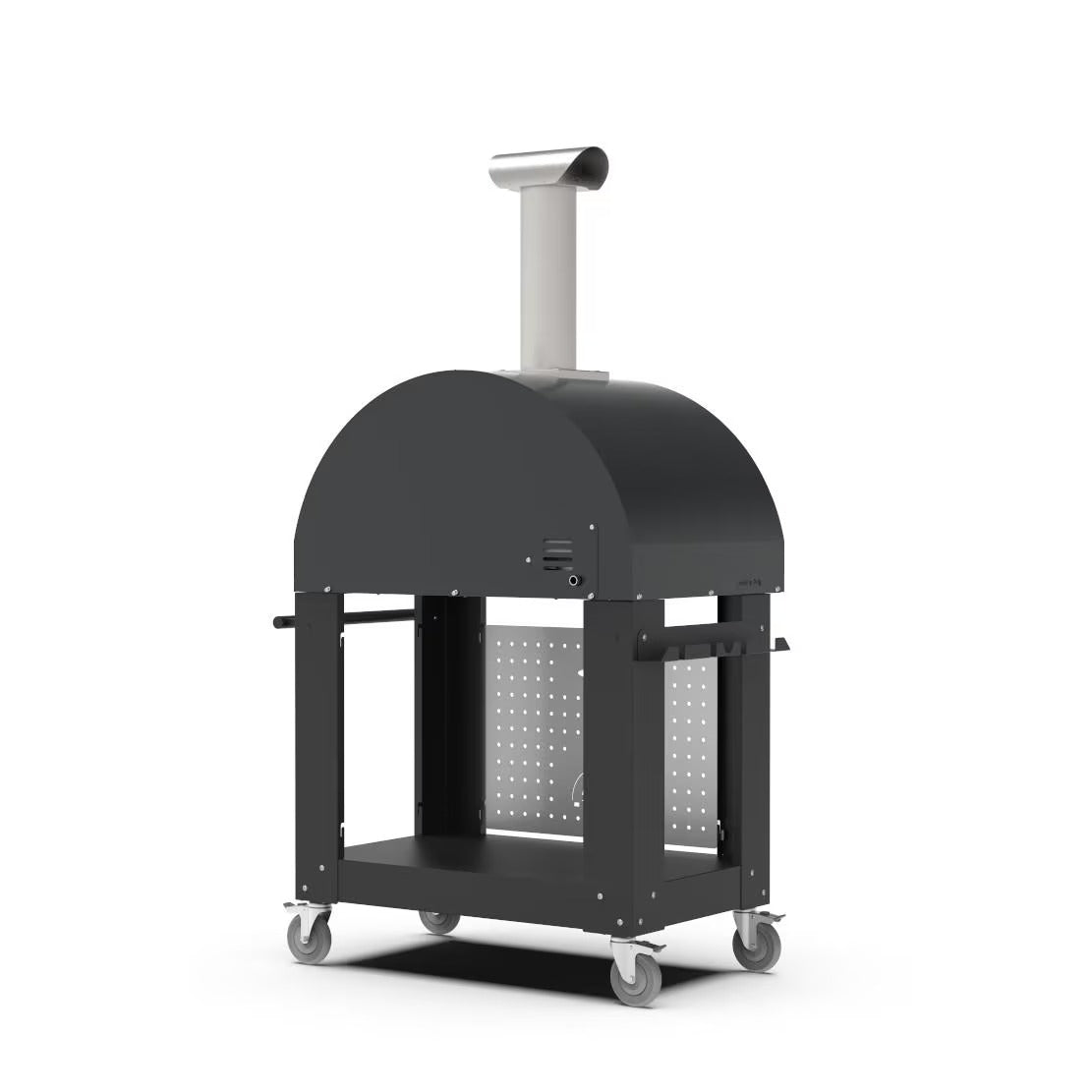 Alfa Classico 2 Pizze Freestanding Gas Ardesia Grey Pizza Oven on Wrinkle Black Cart - view 5