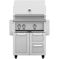 Hestan 30-Inch Propane Gas Grill W/ Sear Burner & Rotisserie On Double Drawer & Door Tower Cart