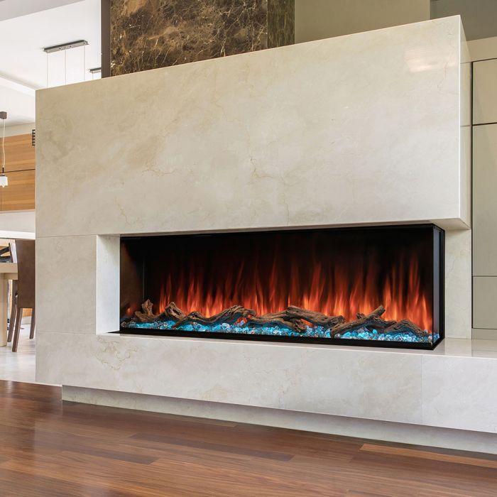 Modern Flames Landscape Pro Multi-Sided Built-In 96 Inch Electric Fireplace Linear Firebox