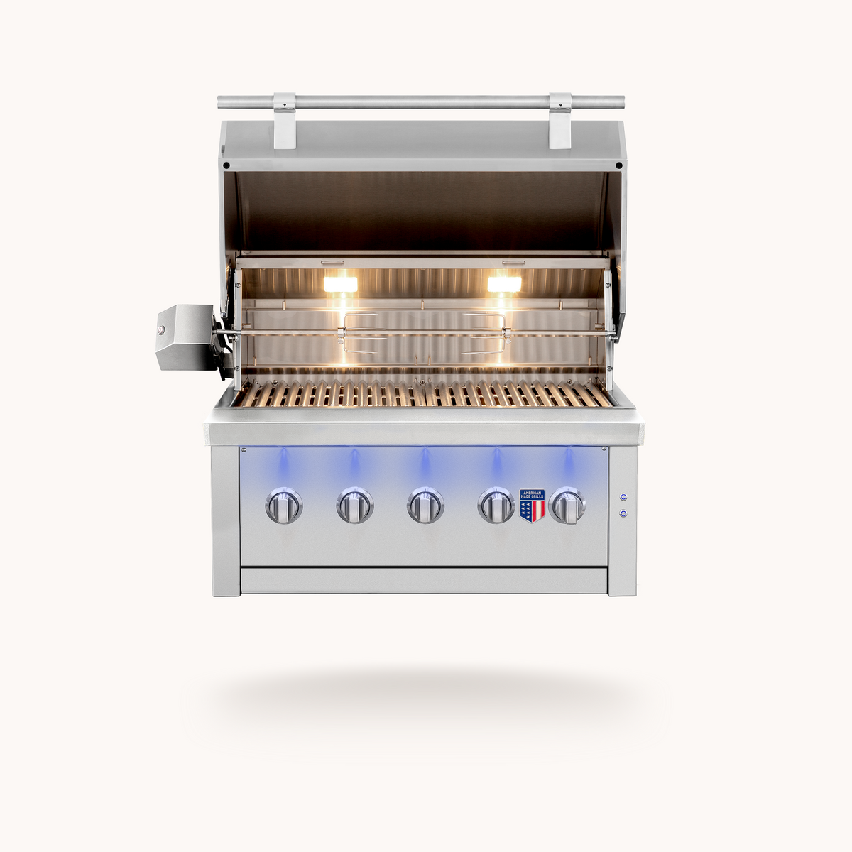 American Made Grills Ovation 36-Inch Freestanding Hybrid Propane Grill with Cart - OVAFS36-LP