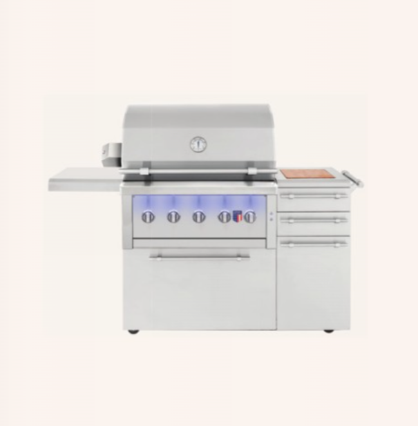 American Made Grills Ovation 36-Inch Freestanding Hybrid Propane Grill with Cart - OVAFS36-LP