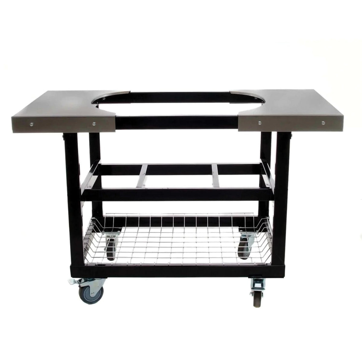 Primo Oval XL 400 Ceramic Kamado Charcoal Grill with Cart Shelves or Cypress Countertop Table