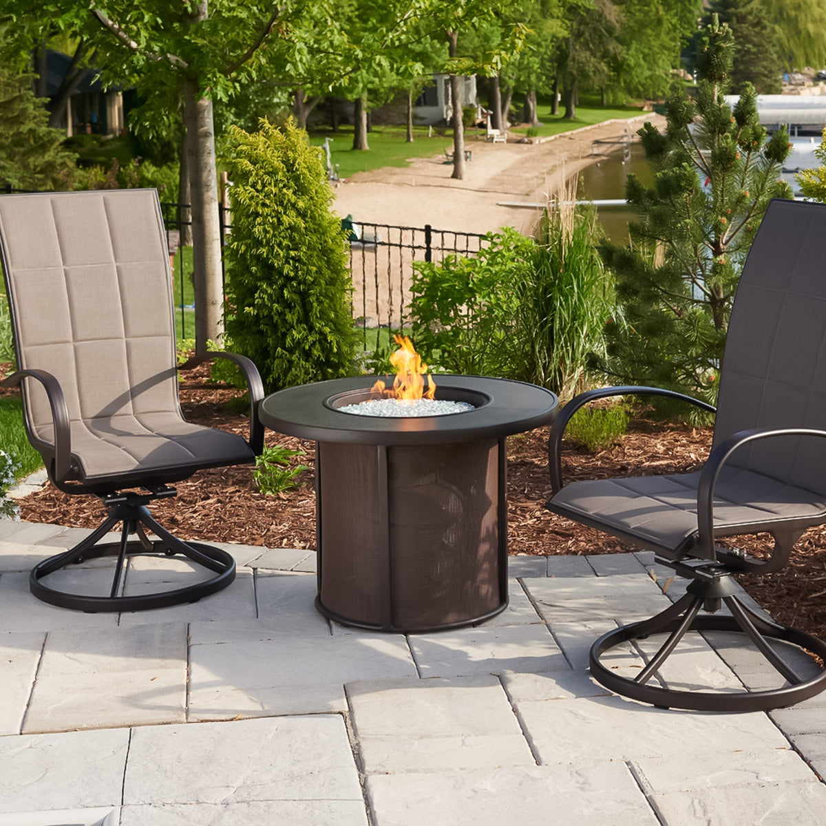 The Outdoor GreatRoom Stonefire Round Gas Fire Pit Table - view 10