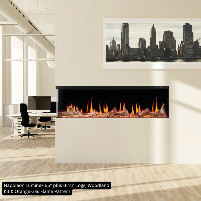 Napoleon Luminex 65" Linear Electric Fireplace | NEFL65LCD-3SV - view 2