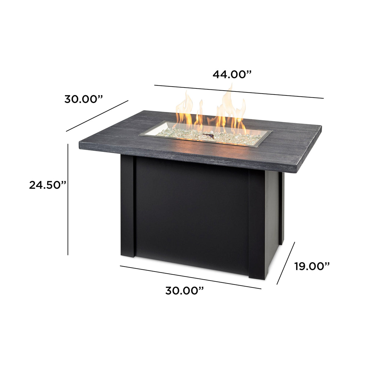 The Outdoor GreatRoom Havenwood Rectangular Gas Fire Pit Table 44" - view 45