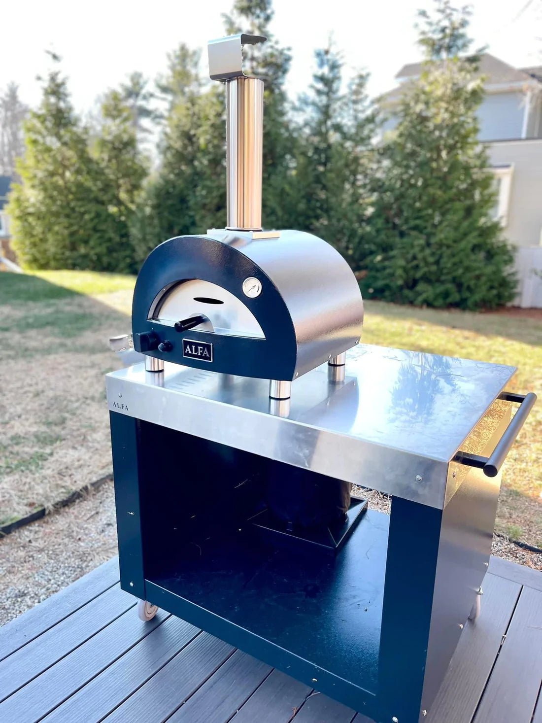 Alfa Moderno Portable Propane Gas Fired Pizza Oven - Grey - view 10