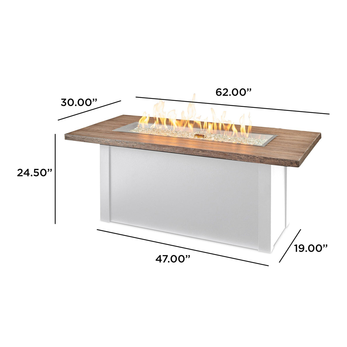 The Outdoor GreatRoom Havenwood Linear Gas Fire Pit Table 62" - view 21