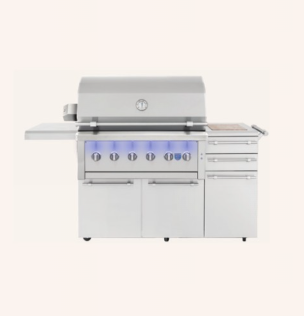 American Made Grills Ovation 42-Inch Freestanding Hybrid Propane Grill with Cart - OVAFS42-LP