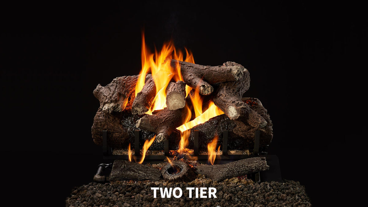 Hearth & Home Technologies 30" 2-Tier Heritage Oak cement log set for Biltmore 50" and Cottagewood 50" (2TR-OAK30)
