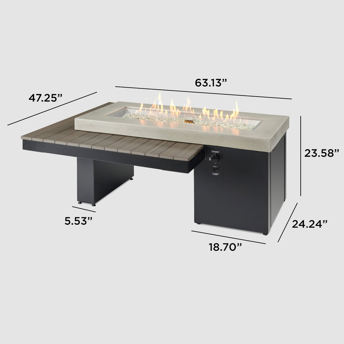 The Outdoor GreatRoom Uptown Linear Gas Fire Pit Table - view 6