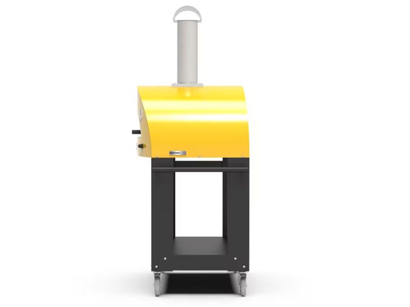 Alfa Moderno 3 Pizze 43-Inch Wood-Fired Pizza Oven on Wrinkle Black Base - Fire Yellow - view 3