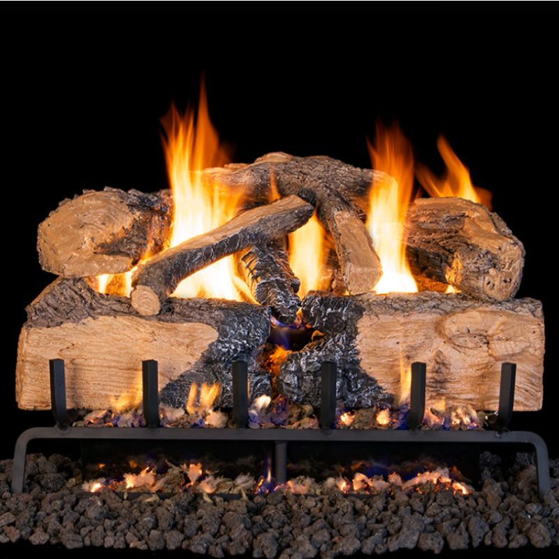 Real Fyre Charred Angel Split Oak Log Set with G46 ANSI Certified Burner System