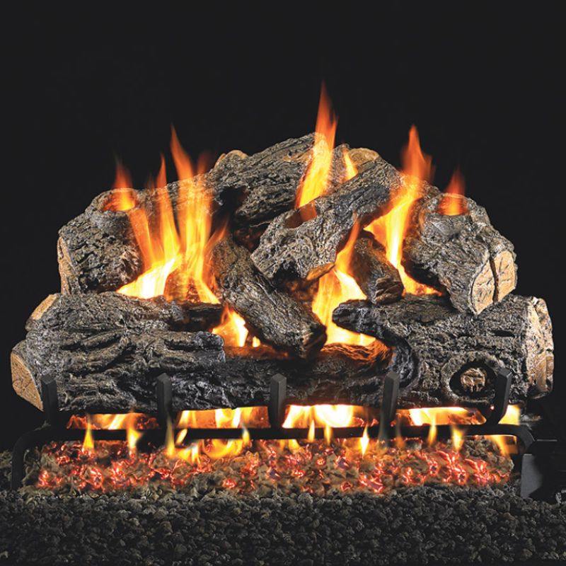 Real Fyre Charred Northern Log Set with G46 ANSI Certified Burner System