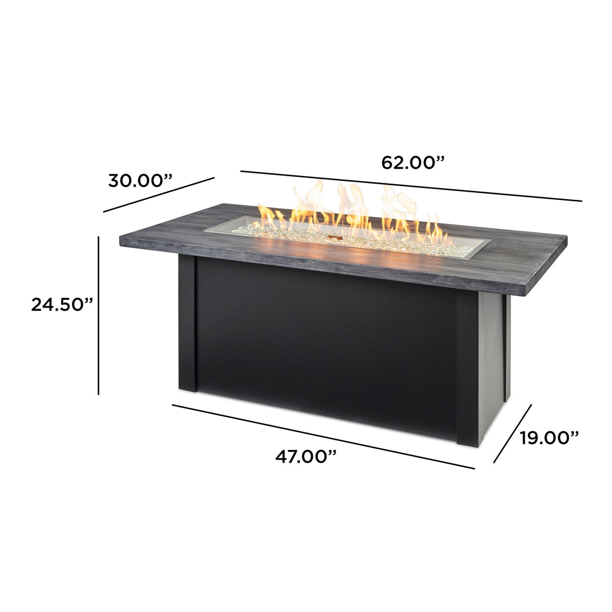 The Outdoor GreatRoom Havenwood Linear Gas Fire Pit Table 62" - view 52