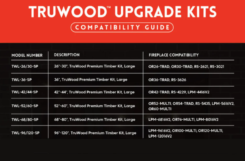 Modern Flames TruWood Premium Large Timber Kit - view 3