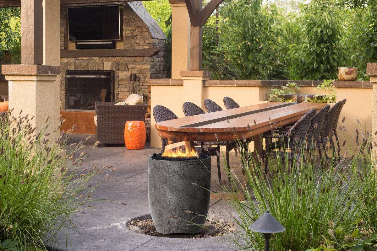 XO Appliance Fire pot 24" Natural gas fired GFRC (XO-XOFPOT24GR) – view 3