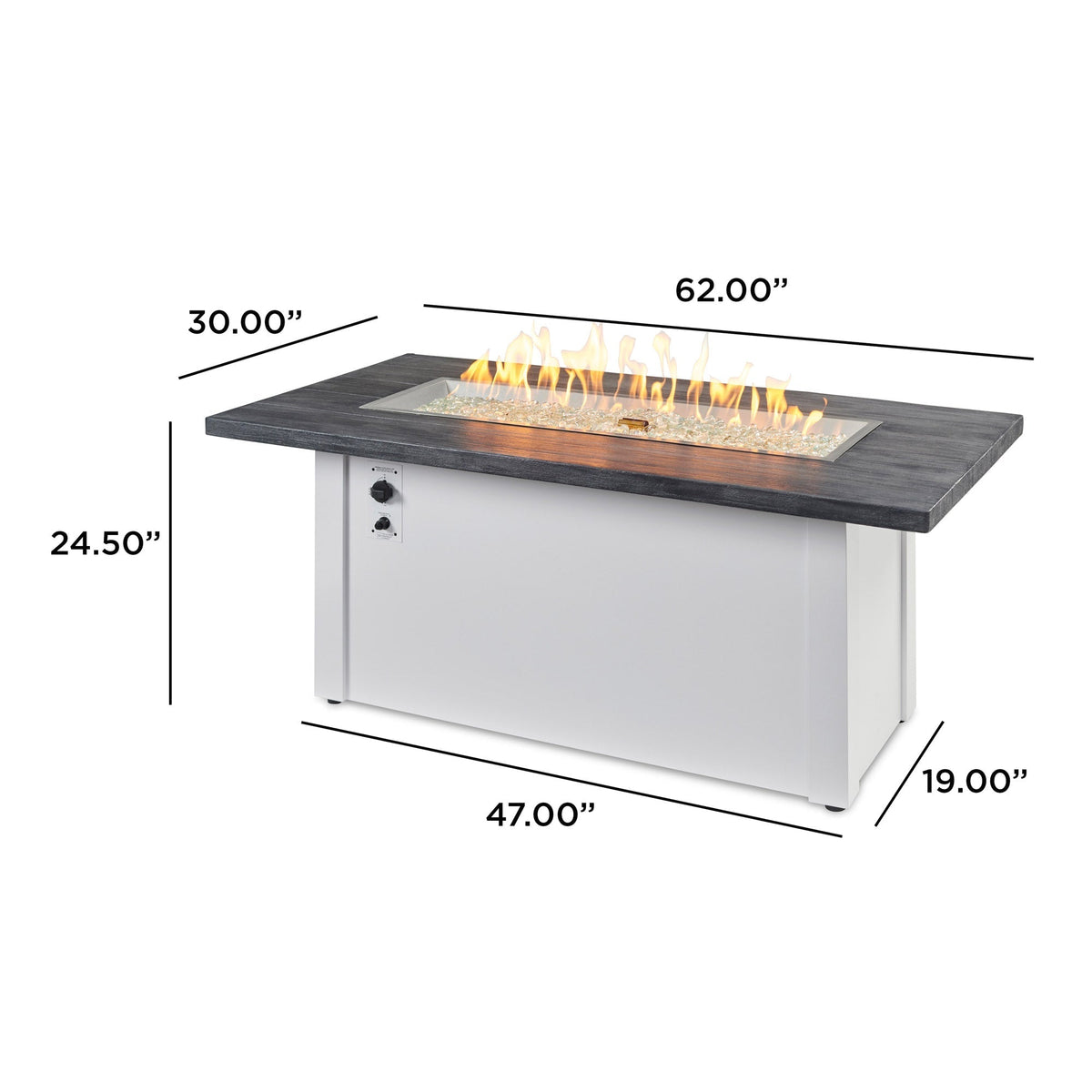 The Outdoor GreatRoom Havenwood Linear Gas Fire Pit Table 62" - view 49