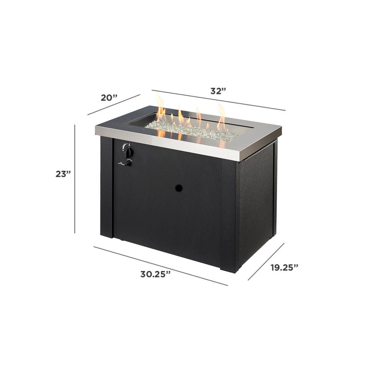 The Outdoor GreatRoom Providence Rectangular Gas Fire Pit Table - view 5
