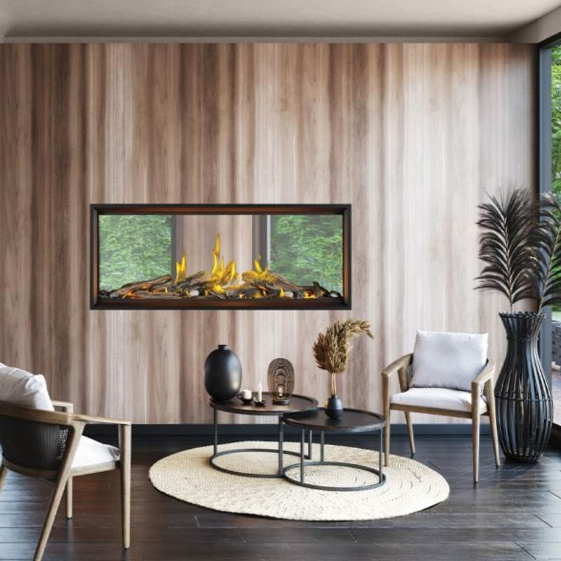 Napoleon Tall Vector with Luminous Logs 50" See Through Direct Vent Linear Gas Fireplace | TLV50LN2