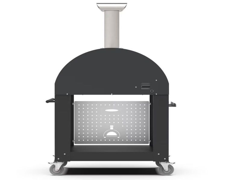 Alfa Classico 4 Pizze 43-Inch Gas Pizza Oven on Wrinkle Black Oven Base - Ardesia Grey - view 7