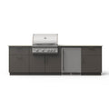 Blaze Morning Glow 10-Ft Outdoor Kitchen Island w/ 32-Inch Marine-Grade Premium LTE+ Grill, Fridge in Gunmetal w/ Aeris Countertop