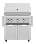 Hestan | 36” Gas Grill with Rotisserie on a Double Door Tower Cart