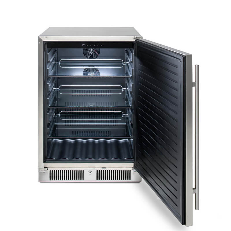 Blaze Morning Glow 10-Ft Outdoor Kitchen Island w/ 32-Inch Premium LTE+ Grill, Fridge in Gunmetal w/ Aeris Countertop