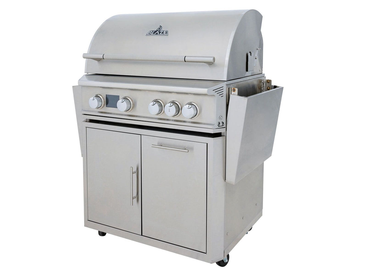 Blaze LTE PRO 32-Inch 4-Burner Gas Grill With Rear Infrared Burner & Rotisserie with Cart - view 7