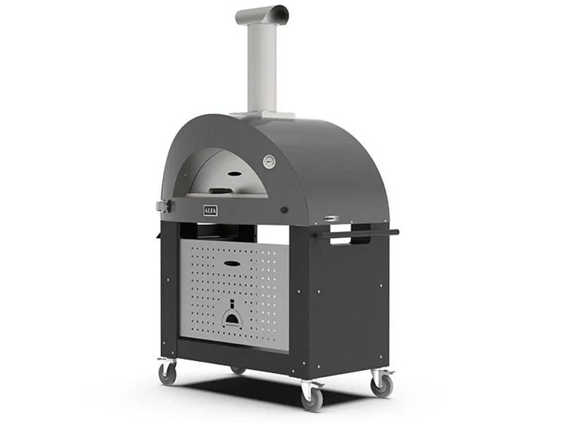 Alfa Moderno 3 Pizze 43-Inch Gas Pizza Oven on Wrinkle Black Oven Base - Anthracite Gray - view 9