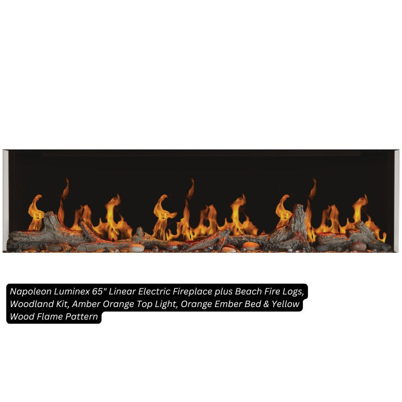 Napoleon Luminex 65" Linear Electric Fireplace | NEFL65LCD-3SV - view 14