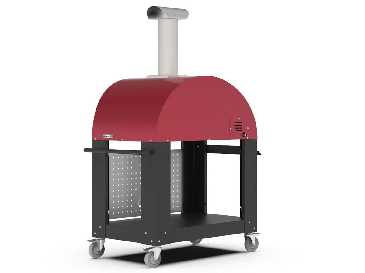 Alfa Moderno Ruby Red 3 Pizze 43-Inch Gas Pizza Oven on Wrinkle Black Oven Base - view 5