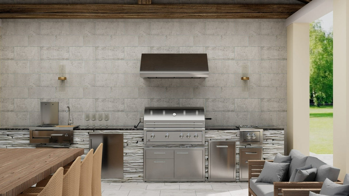XO 42 Inch Pro Style Wall Mount Ducted Hood with 1200 CFM & LED Lights