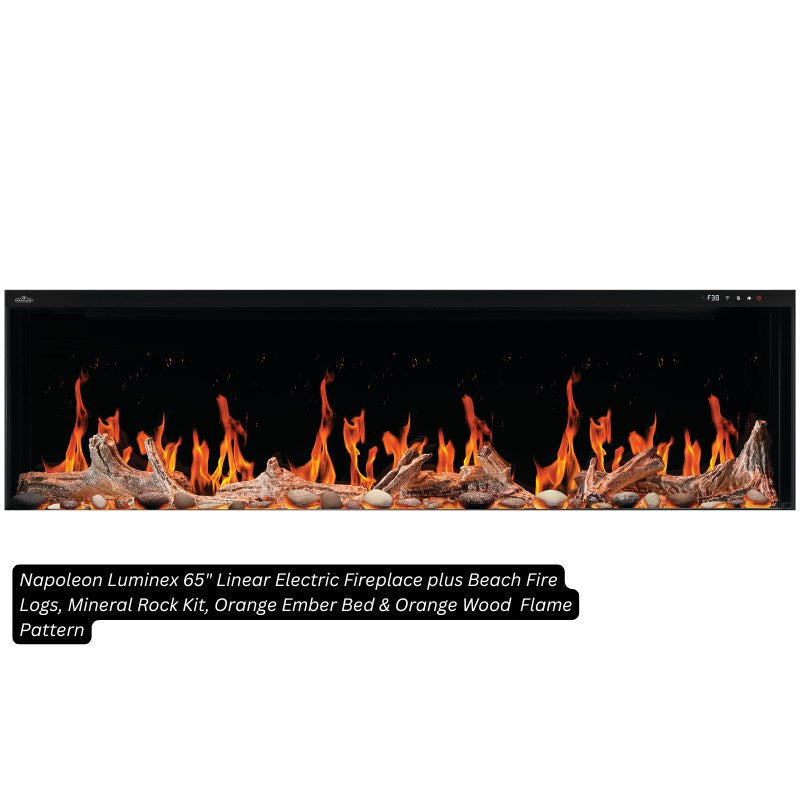 Napoleon Luminex 65" Linear Electric Fireplace | NEFL65LCD-3SV - view 32