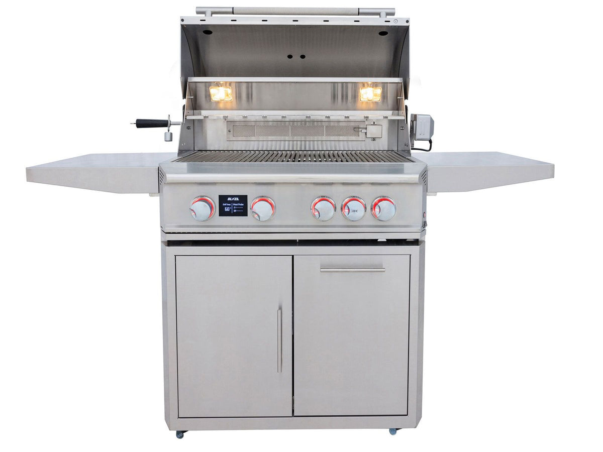 Blaze LTE PRO 32-Inch 4-Burner Gas Grill With Rear Infrared Burner & Rotisserie with Cart - view 4