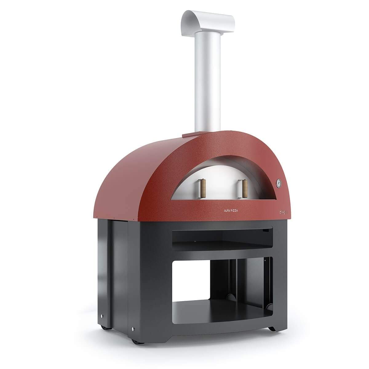 Alfa Allegro 39-Inch Outdoor Wood-Fired Pizza Oven with Base - Freestanding - Antique Red - view 4