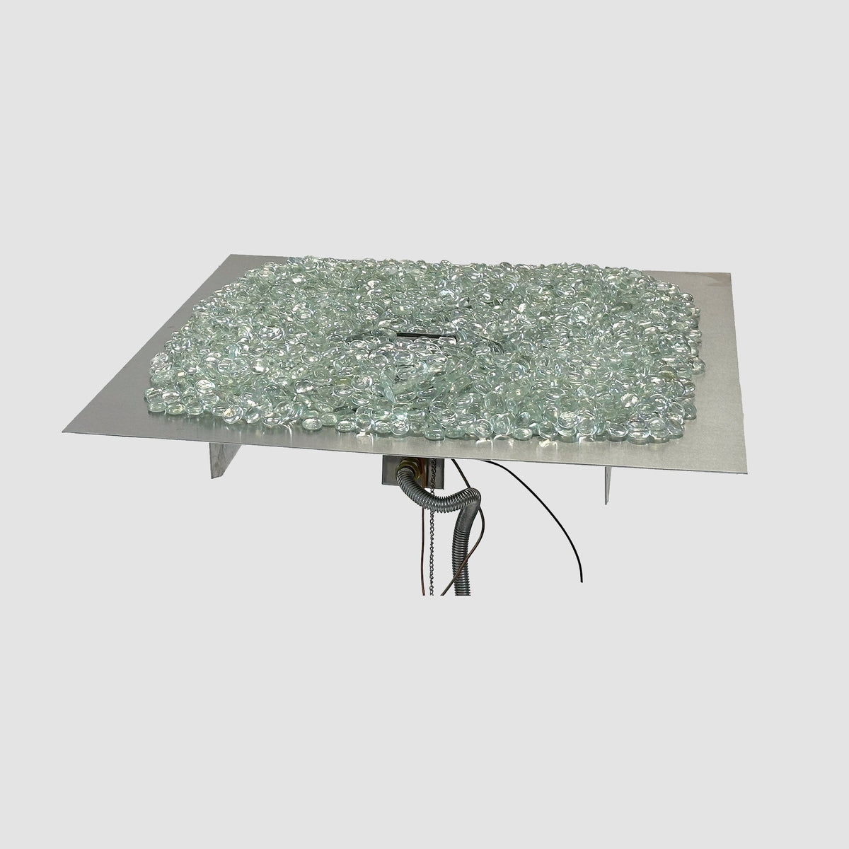 The Outdoor GreatRoom Crystal Fire Plus Square Gas Burner Insert and Plate Kit